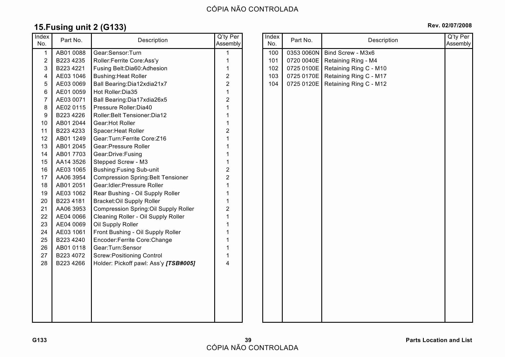 RICOH Aficio SP-C811DN G133 Parts Catalog-6